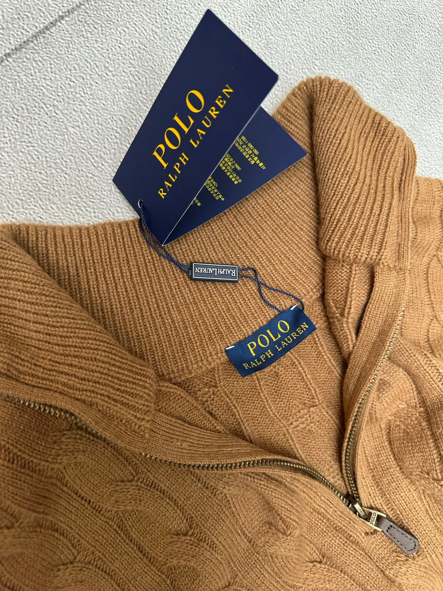 🅿️520 Polo Ralph Lauren 25ss solid color stand collar half zipper long sleeve sweater Size: S M L XL